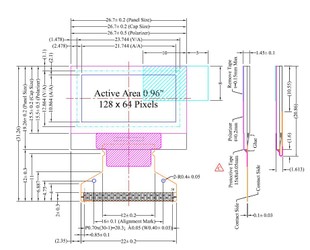 0.96寸oled 128*64pixel