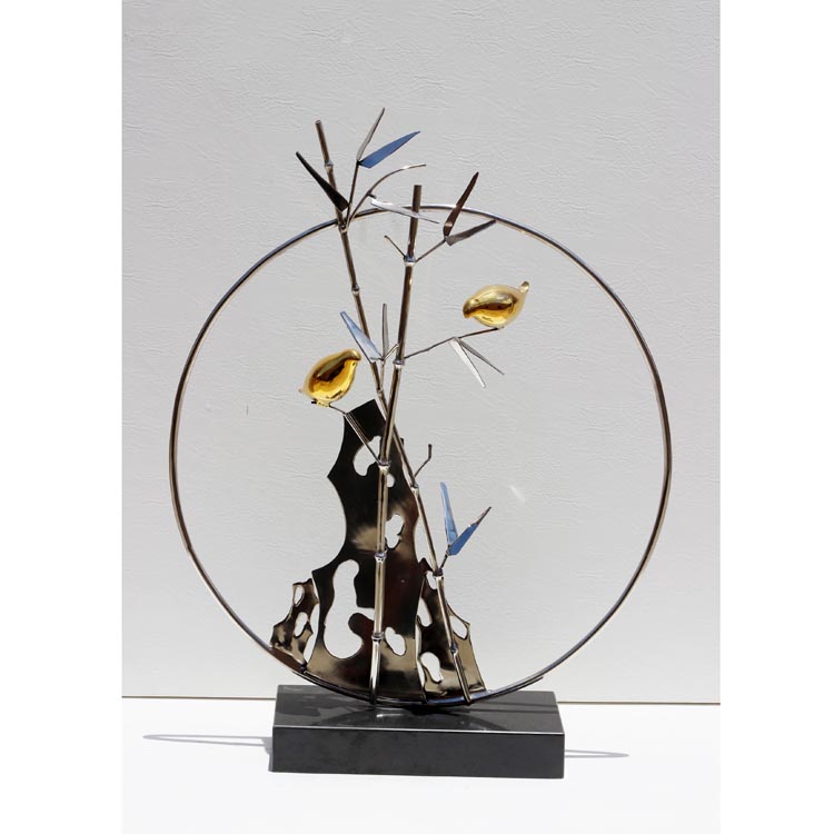 鹤舞四 现代创意饰品酒店抽象雕塑艺术品摆件金属工艺