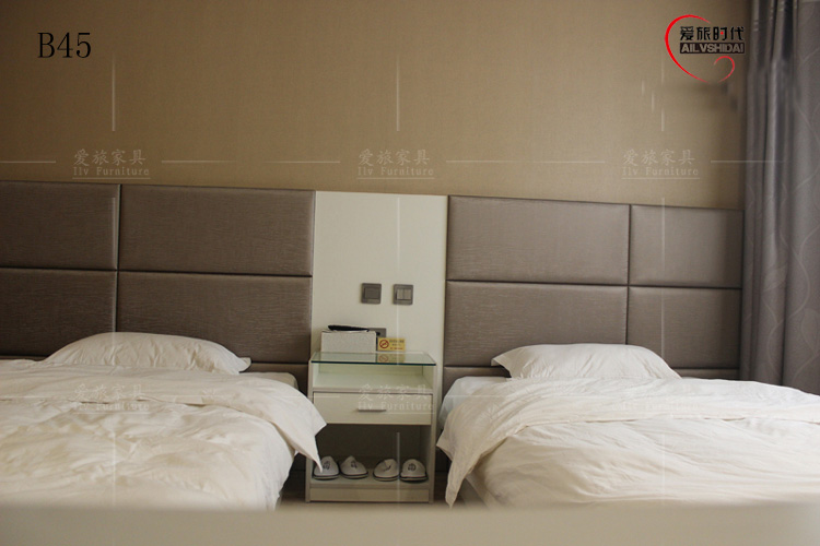 快捷酒店式客房床公寓旅馆宾馆标间全套家具软包床头靠板床架床屏